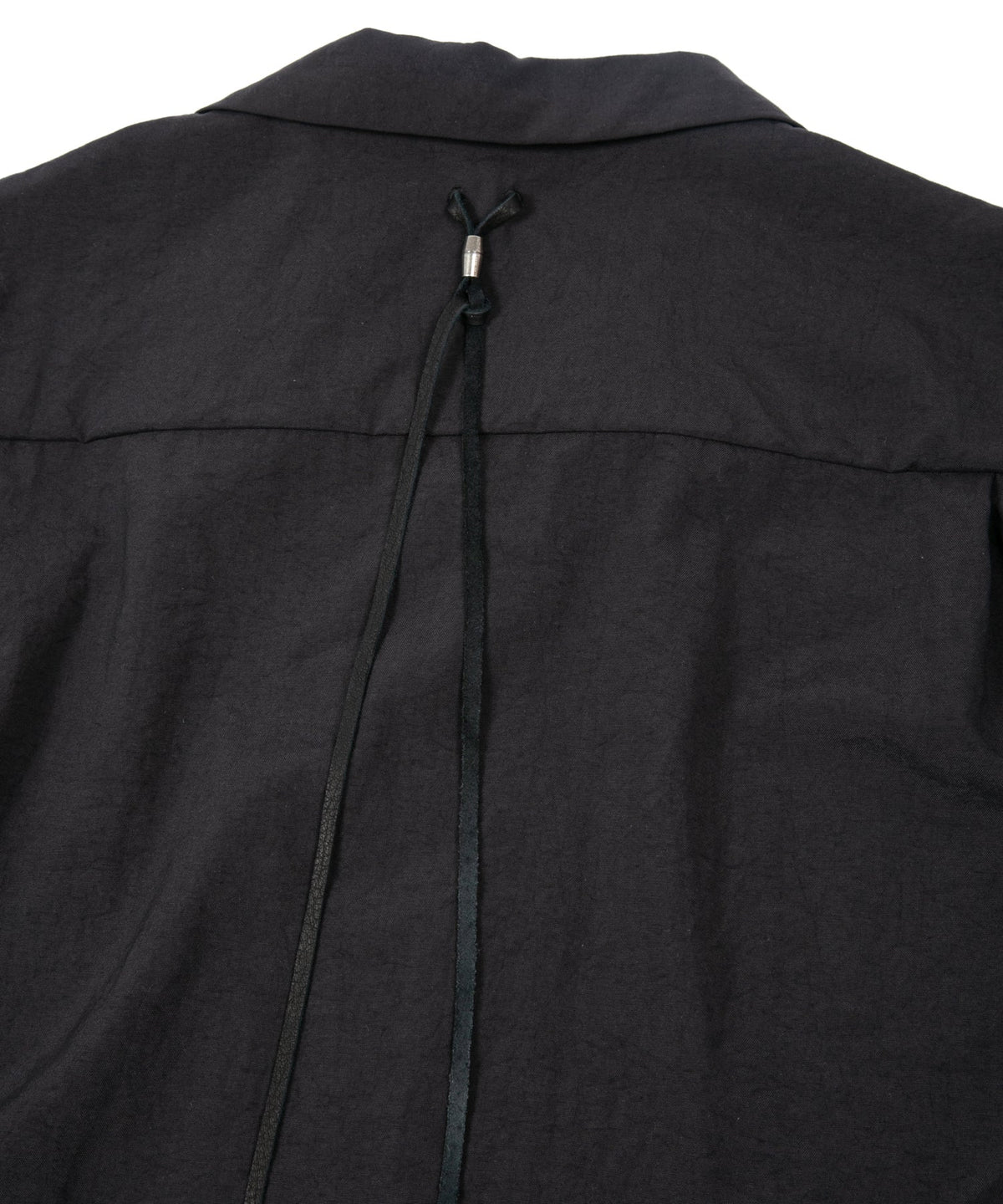 Taslan Finished Nylon Ox Open-necked Half-Sleeve Shirts - BLACK
