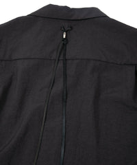 Taslan Finished Nylon Ox Open-necked Half-Sleeve Shirts - BLACK