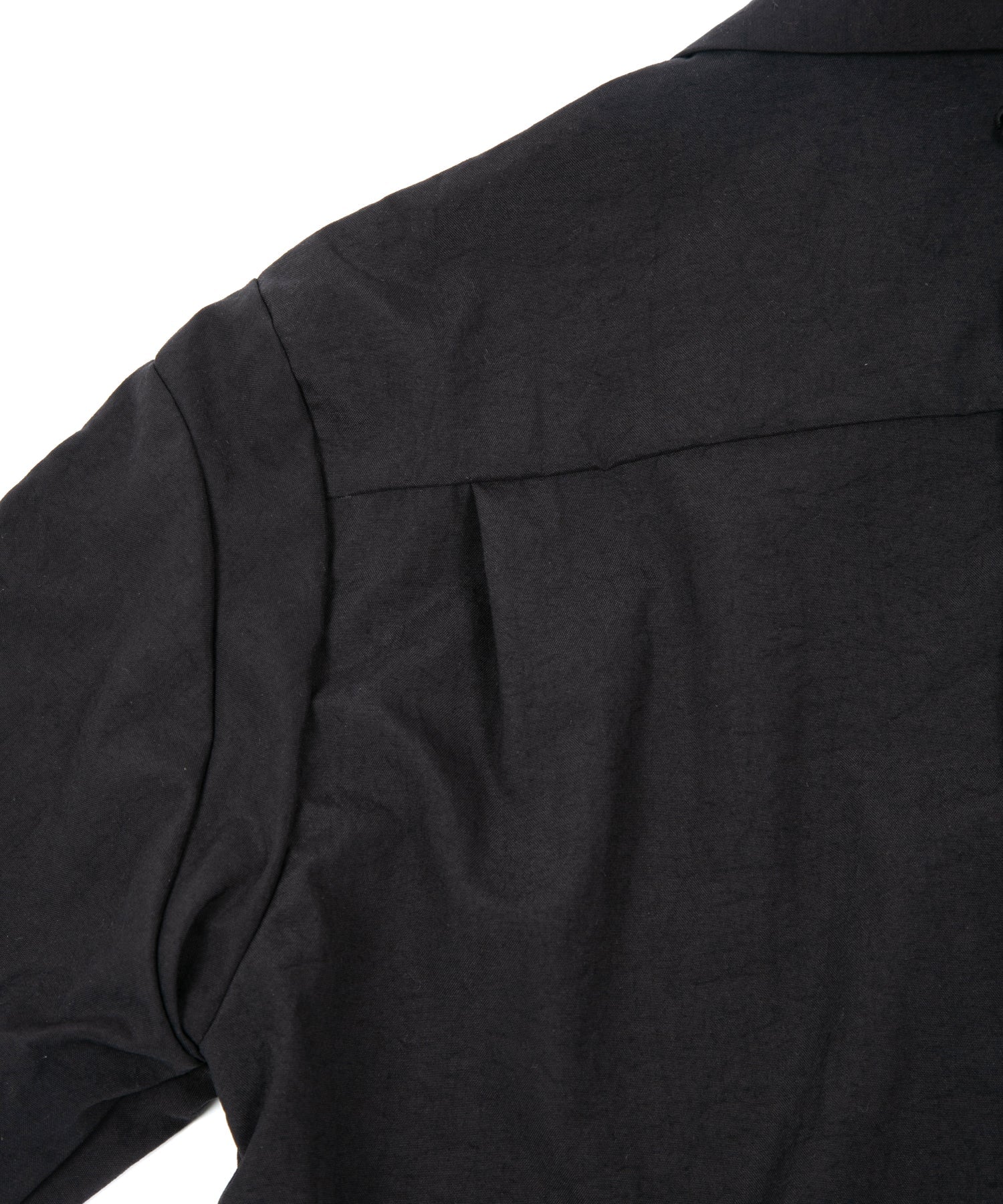 画像をギャラリービューアに読み込む, タスラン加工ナイロンオックス 半袖開襟シャツ - BLACK