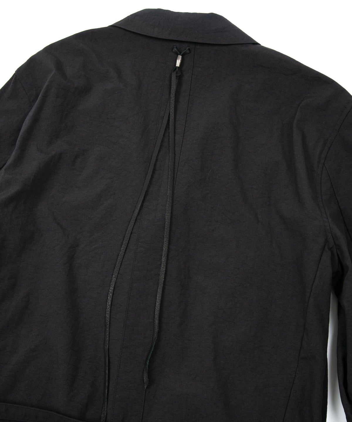 Taslan Finished Nylon Ox Long Jacket - BLACK