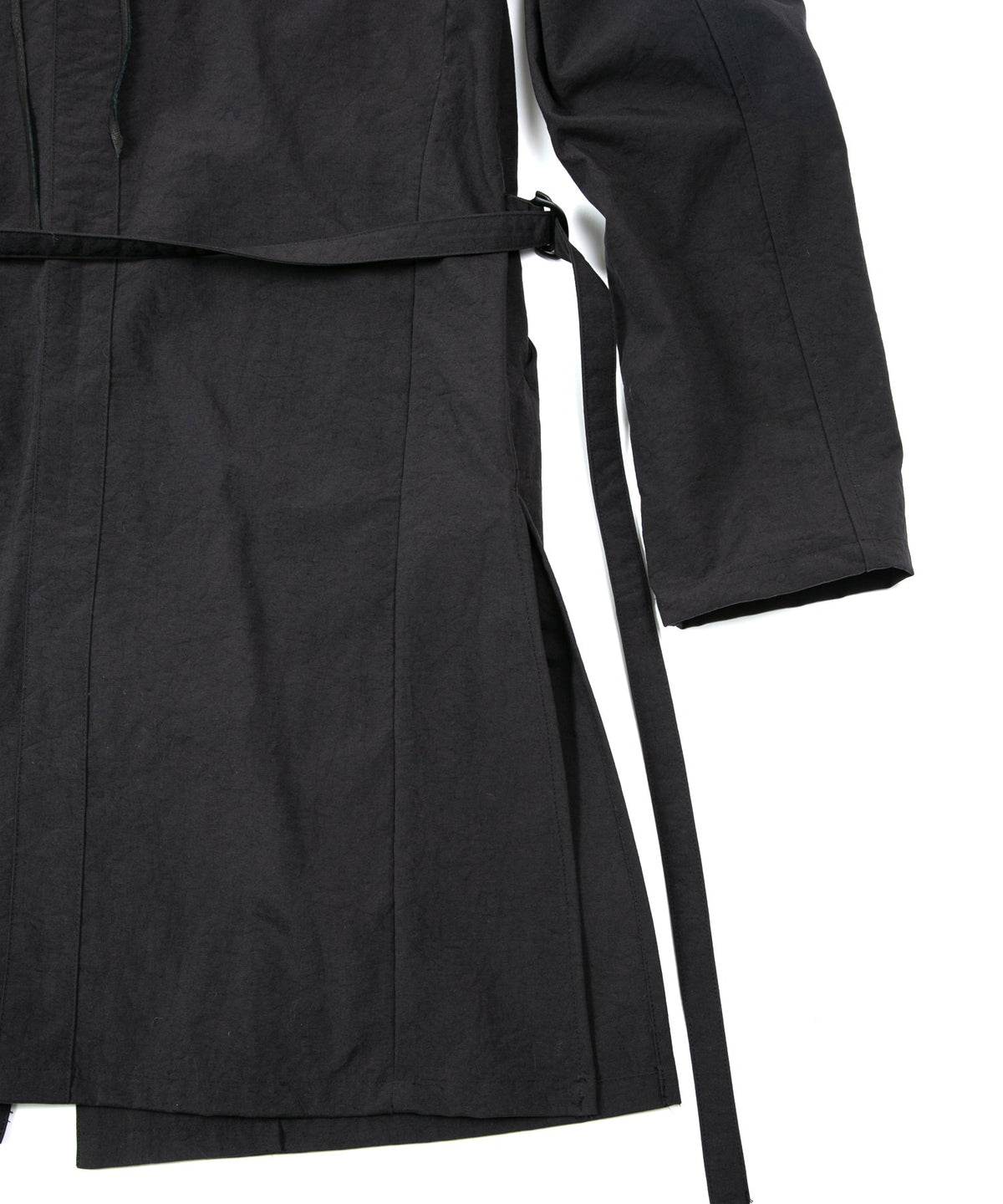 Taslan Finished Nylon Ox Long Jacket - BLACK