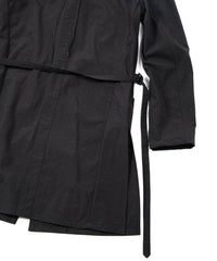 Taslan Finished Nylon Ox Long Jacket - BLACK