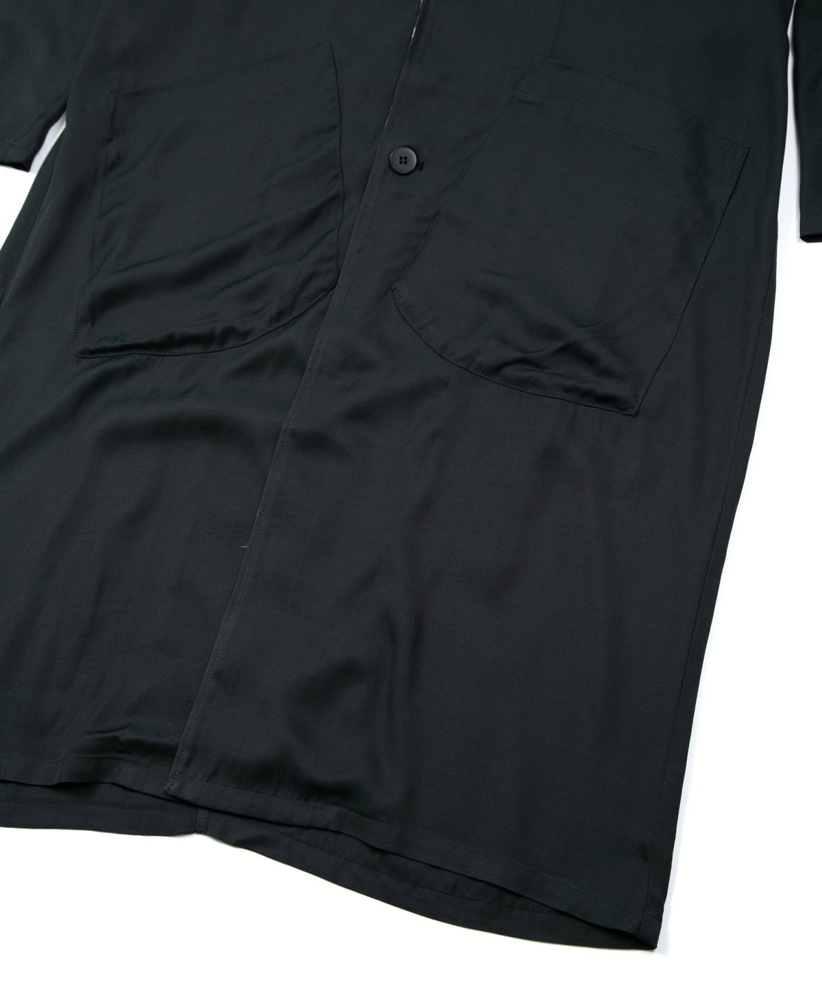 レーヨン ツイール & ポリエステルレオパードサテン ロングガウン - BLACK×LEOPARD