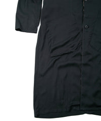 レーヨン ツイール & ポリエステルレオパードサテン ロングガウン - BLACK×LEOPARD