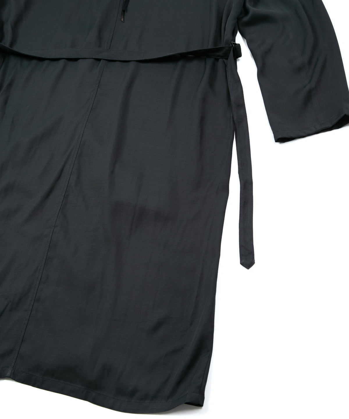 レーヨン ツイール & ポリエステルレオパードサテン ロングガウン - BLACK×LEOPARD