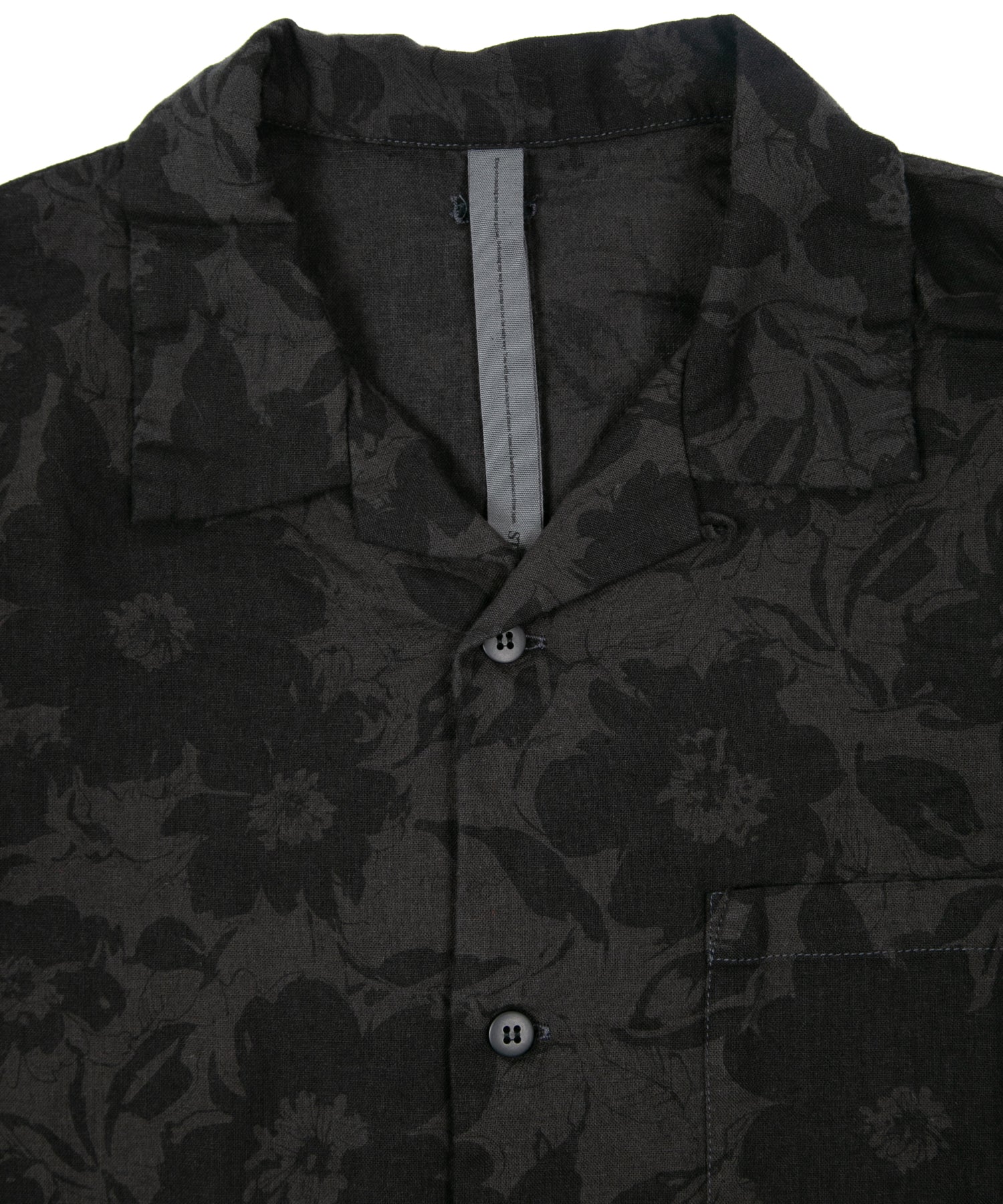 Load image into Gallery viewer, Flower Printed Cotton Linen Open-necked Short-Sleeve Shirts - GRAY×BLACK