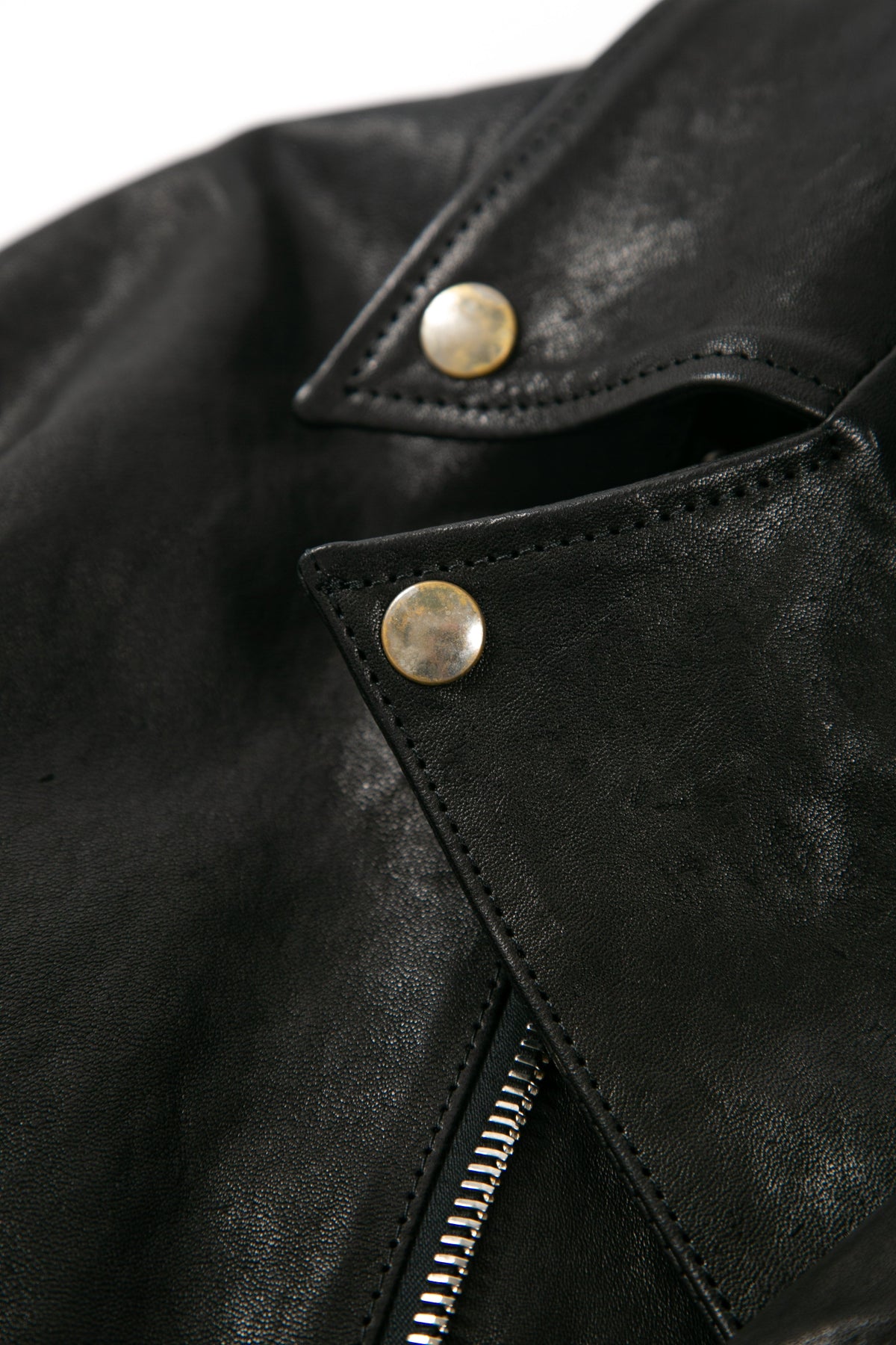 STRUM × P.E.O.T.W AG フルタンニン ピット鞣し シュリンク ホースハイド オーバーダブルライダースジャケット - BLACK