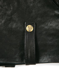 STRUM × P.E.O.T.W AG フルタンニン ピット鞣し シュリンク ホースハイド オーバーダブルライダースジャケット - BLACK