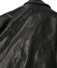 STRUM × P.E.O.T.W AG フルタンニン ピット鞣し シュリンク ホースハイド オーバーダブルライダースジャケット - BLACK