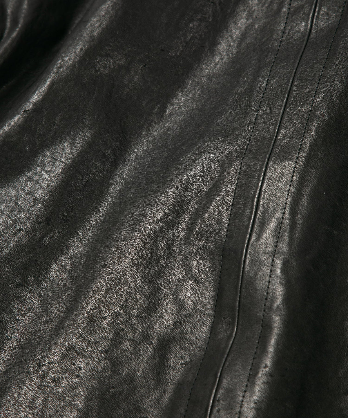 STRUM × P.E.O.T.W AG フルタンニン ピット鞣し シュリンク ホースハイド オーバーダブルライダースジャケット - BLACK