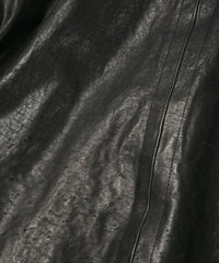 STRUM × P.E.O.T.W AG フルタンニン ピット鞣し シュリンク ホースハイド オーバーダブルライダースジャケット - BLACK
