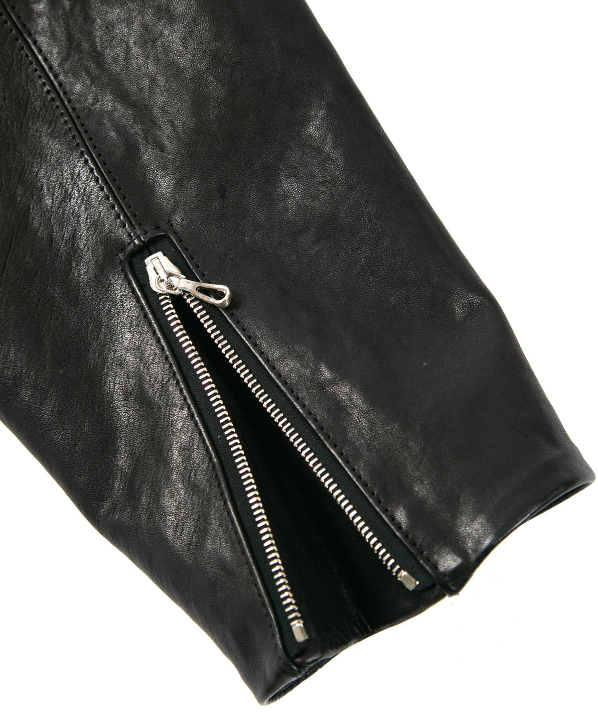 STRUM × P.E.O.T.W AG フルタンニン ピット鞣し シュリンク ホースハイド オーバーダブルライダースジャケット - BLACK