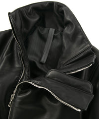 フランスホースハイド TUAREG ハイネック ダウンブルゾン - BLACK