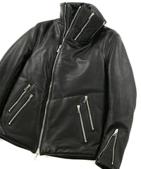 フランスホースハイド TUAREG ハイネック ダウンブルゾン - BLACK