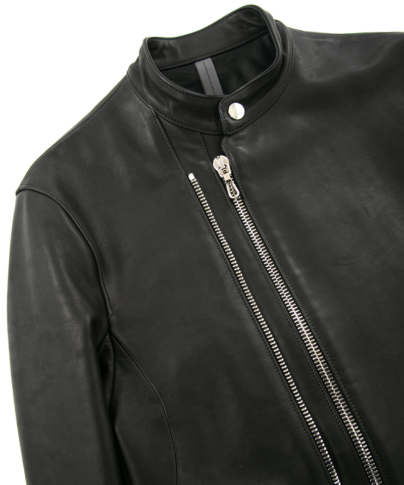 フランスホースハイド JAY セミシングルライダースジャケット - BLACK