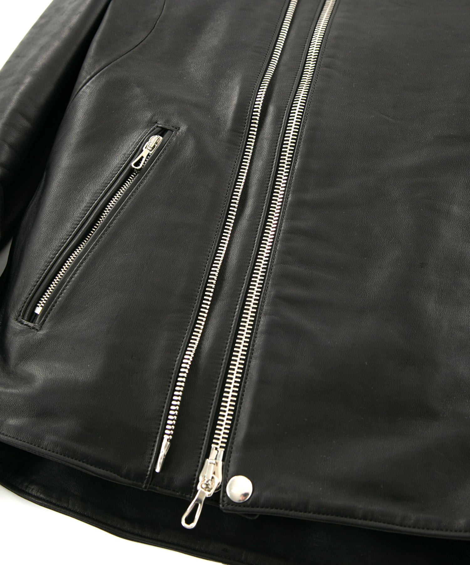 フランスホースハイド JAY セミシングルライダースジャケット - BLACK