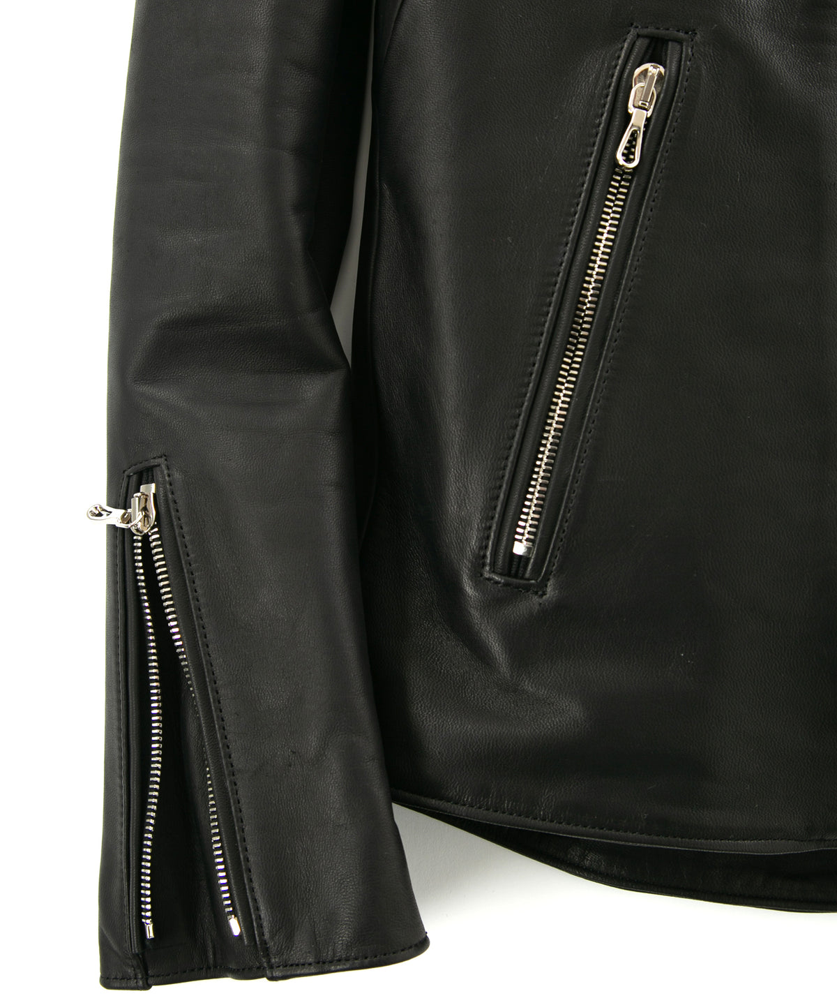 フランスホースハイド JAY セミシングルライダースジャケット - BLACK