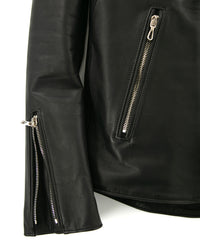 フランスホースハイド JAY セミシングルライダースジャケット - BLACK
