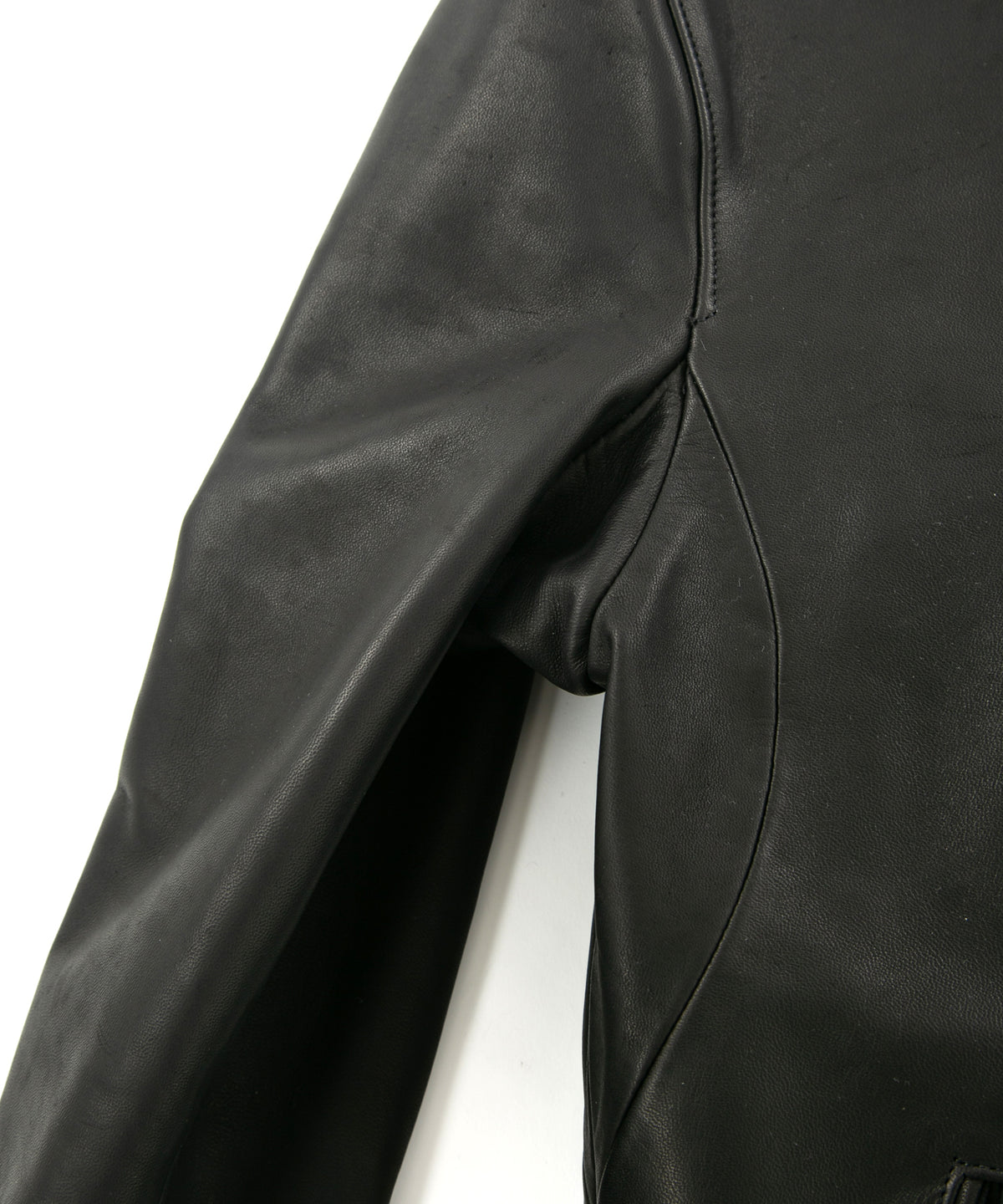 フランスホースハイド JAY セミシングルライダースジャケット - BLACK