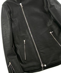 フランスホースハイド JAY セミシングルライダースジャケット - BLACK