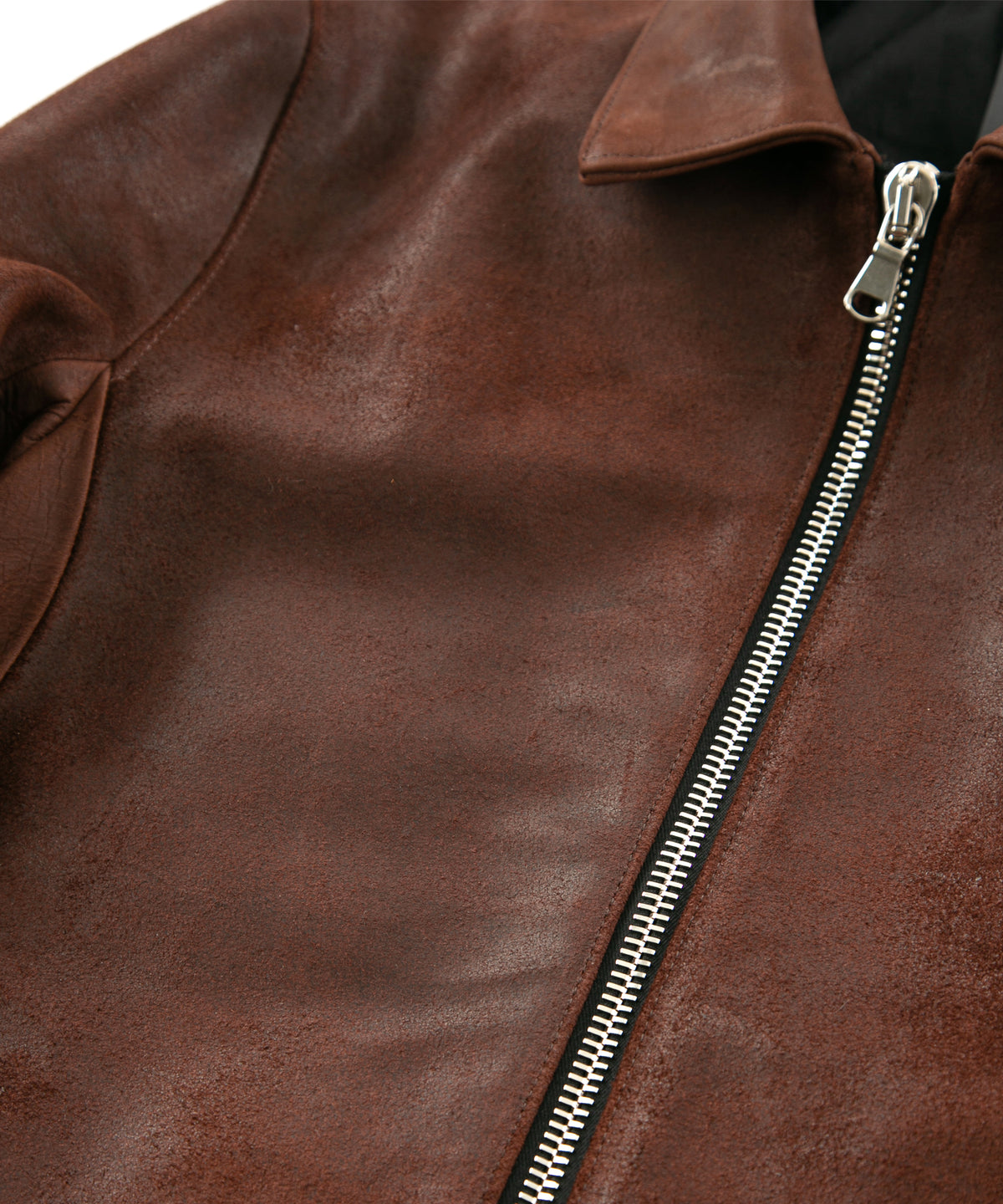 ジャパンカウ グレージングスエード VINCENTS シングルライダースジャケット - BROWN