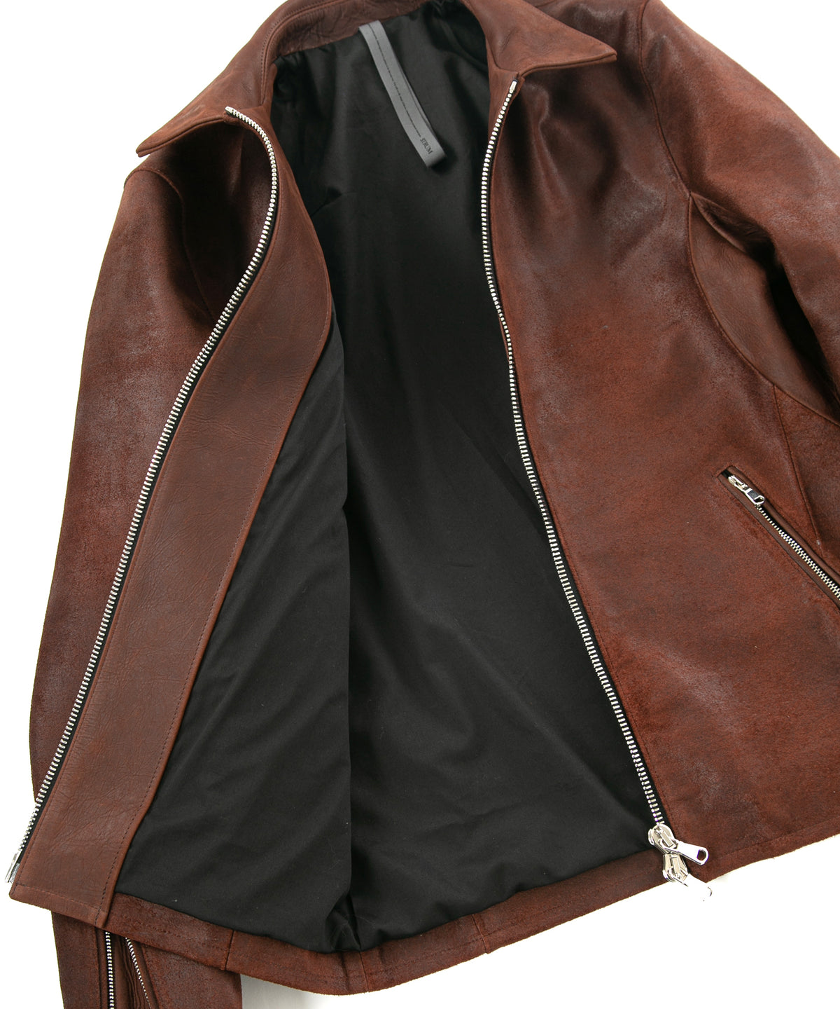 ジャパンカウ グレージングスエード VINCENTS シングルライダースジャケット - BROWN