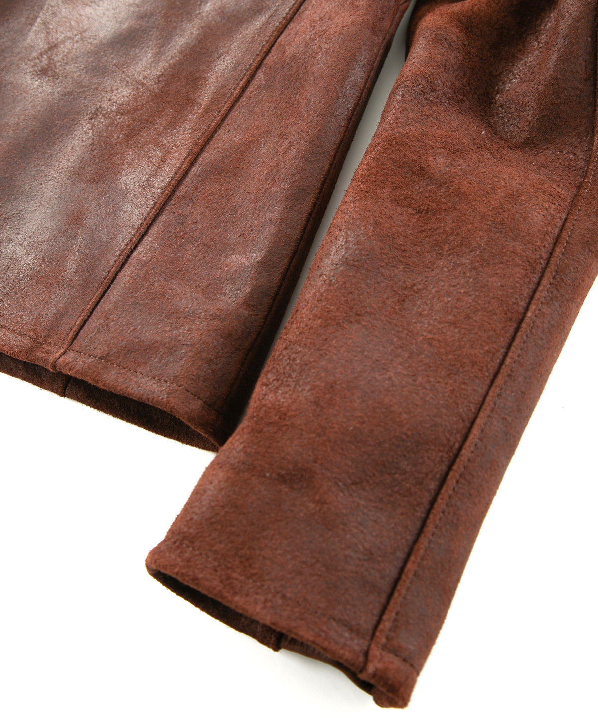 ジャパンカウ グレージングスエード VINCENTS シングルライダースジャケット - BROWN