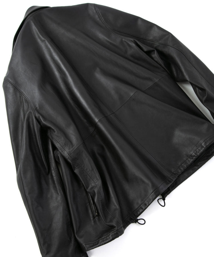 Load image into Gallery viewer, Italian Oil Lambskin Coach Jacket / BLACK