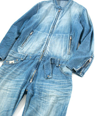 5.3oz Organic Cotton Denim "BULLET" Single Riders Coveralls / INDIGO