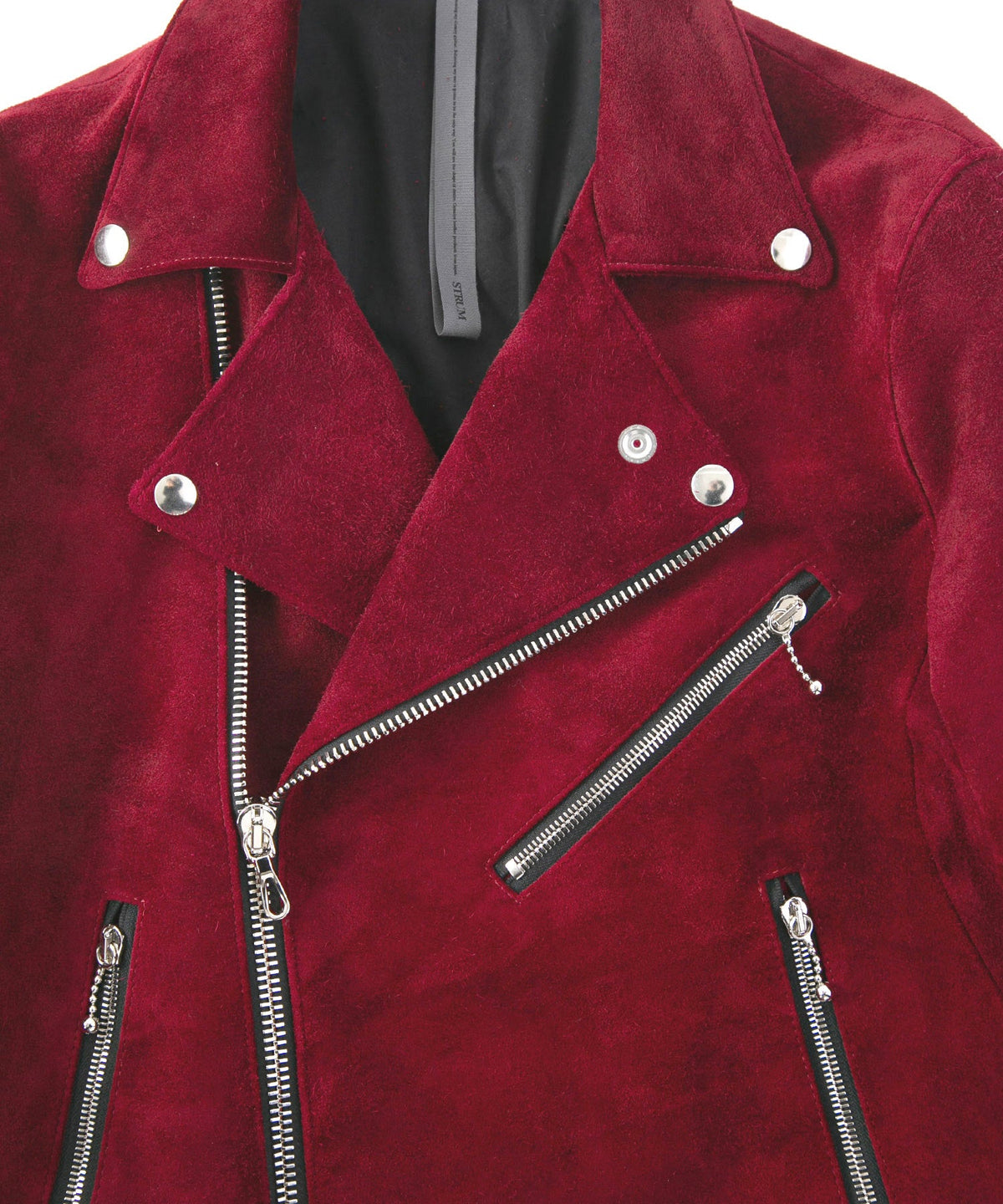 スエード ホースハイド "DIVINE" ダブルライダースジャケット - BURGUNDY