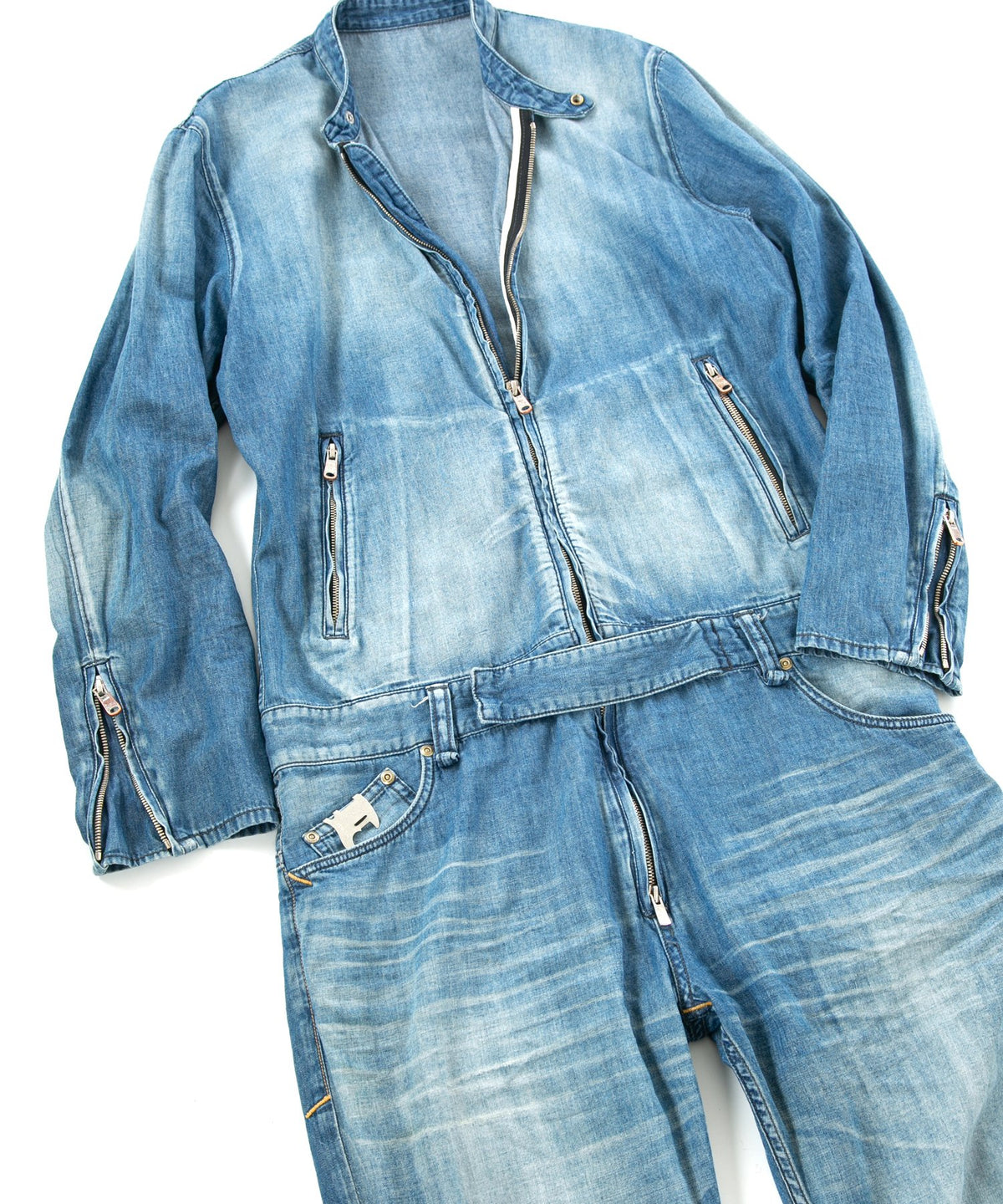 5.3oz Organic Cotton Denim "BULLET" Single Riders Coveralls / INDIGO