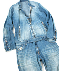 5.3oz Organic Cotton Denim "BULLET" Single Riders Coveralls / INDIGO