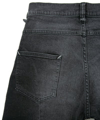 11oz オーガニックコットン ストレッチデニム 1977 レギュラーストレート ユーズド加工 / BLACK