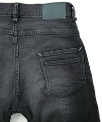 11oz オーガニックコットン ストレッチデニム 1977 レギュラーストレート ユーズド加工 / BLACK