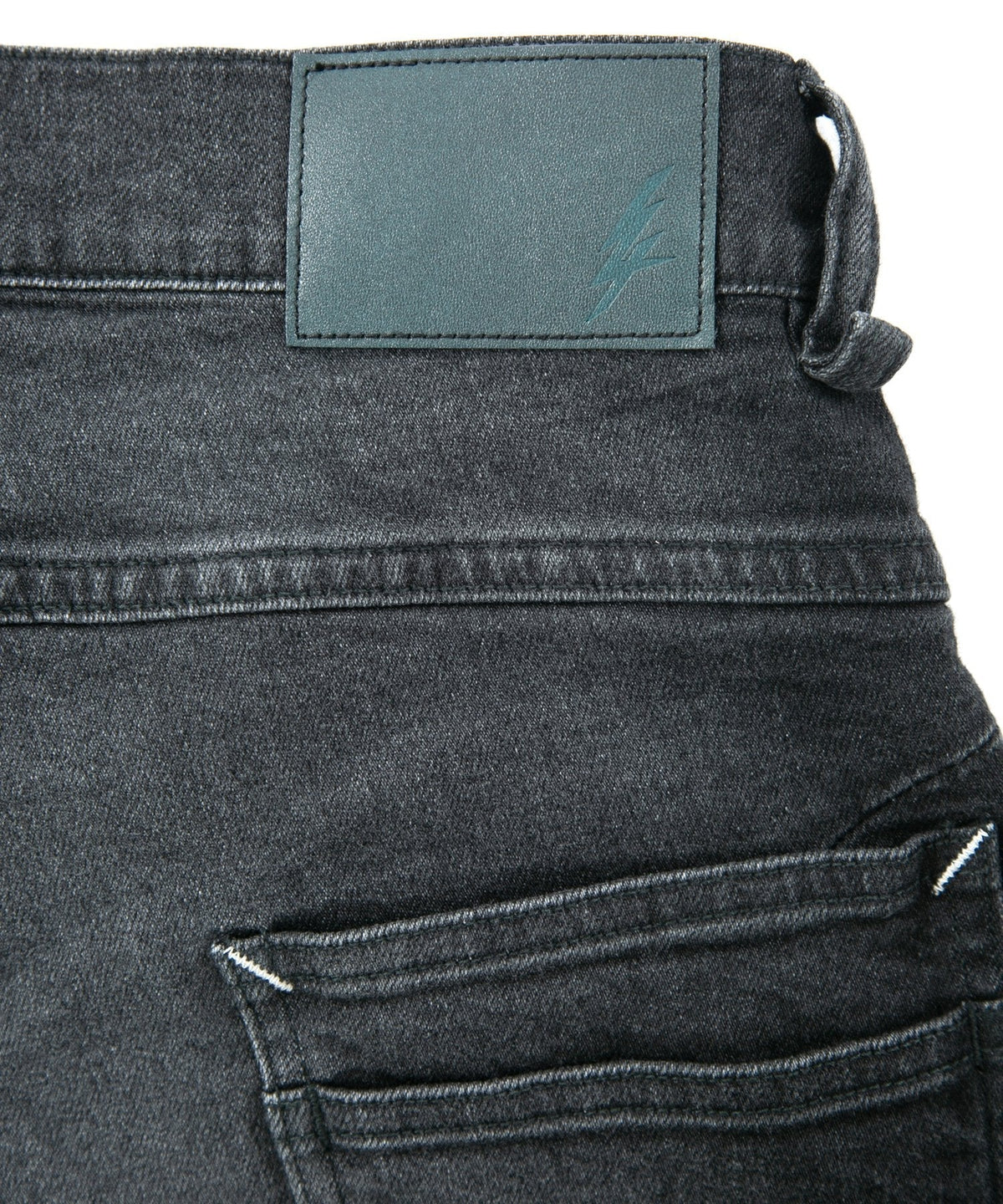 11oz オーガニックコットン ストレッチデニム 1977 レギュラーストレート ユーズド加工 / BLACK