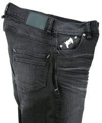 11oz オーガニックコットン ストレッチデニム 1977 レギュラーストレート ユーズド加工 / BLACK