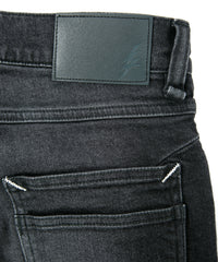 11oz Organic Cotton Stretch Denim "SKINNY JOHN" Skinny Jeans USED PROCESSING / BLACK