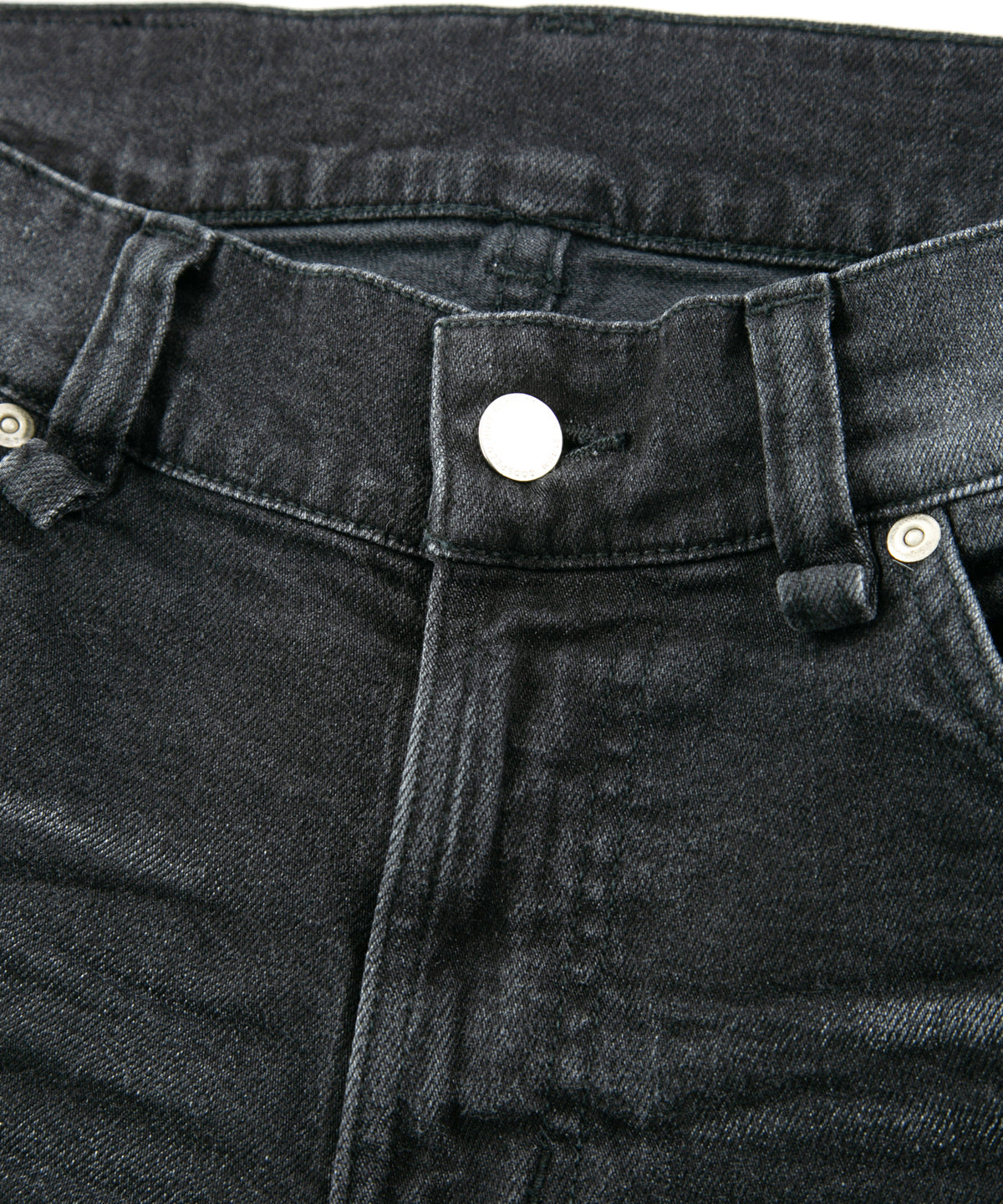 11oz オーガニックコットン ストレッチデニム TIGHT JOE タイトストレート ユーズド加工 - BLACK