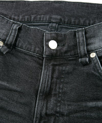 11oz オーガニックコットン ストレッチデニム TIGHT JOE タイトストレート ユーズド加工 - BLACK
