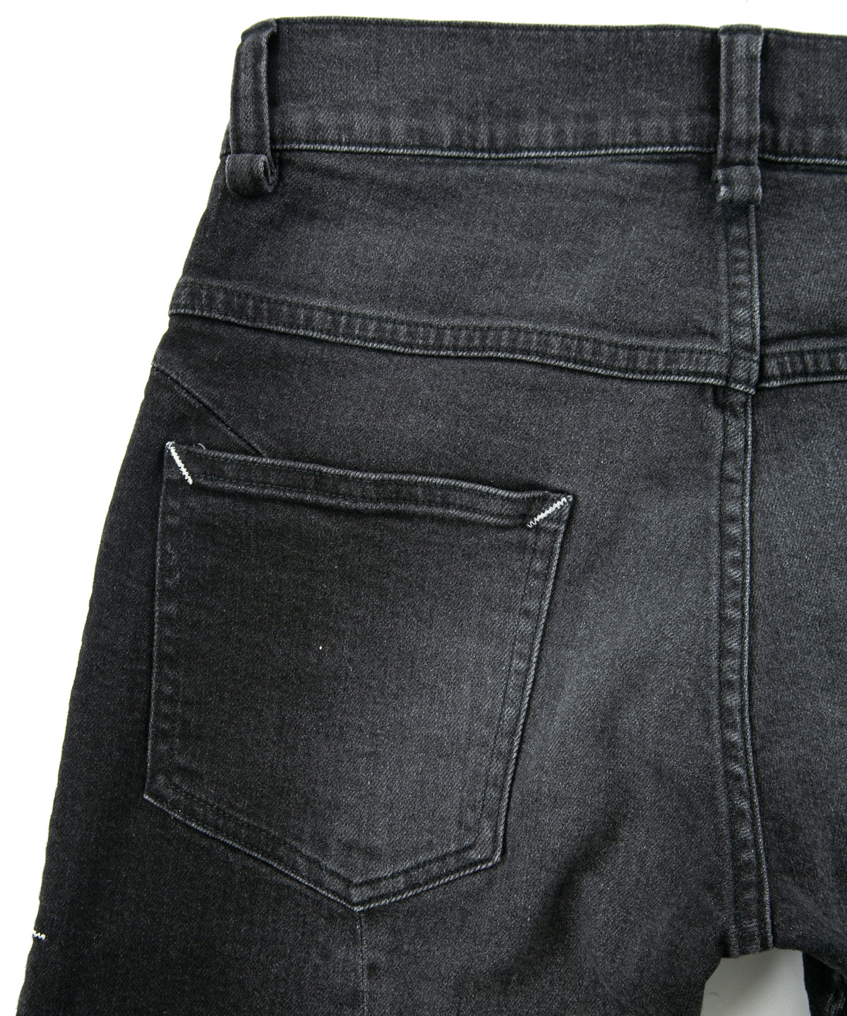 11oz オーガニックコットン ストレッチデニム TIGHT JOE タイトストレート ユーズド加工 - BLACK