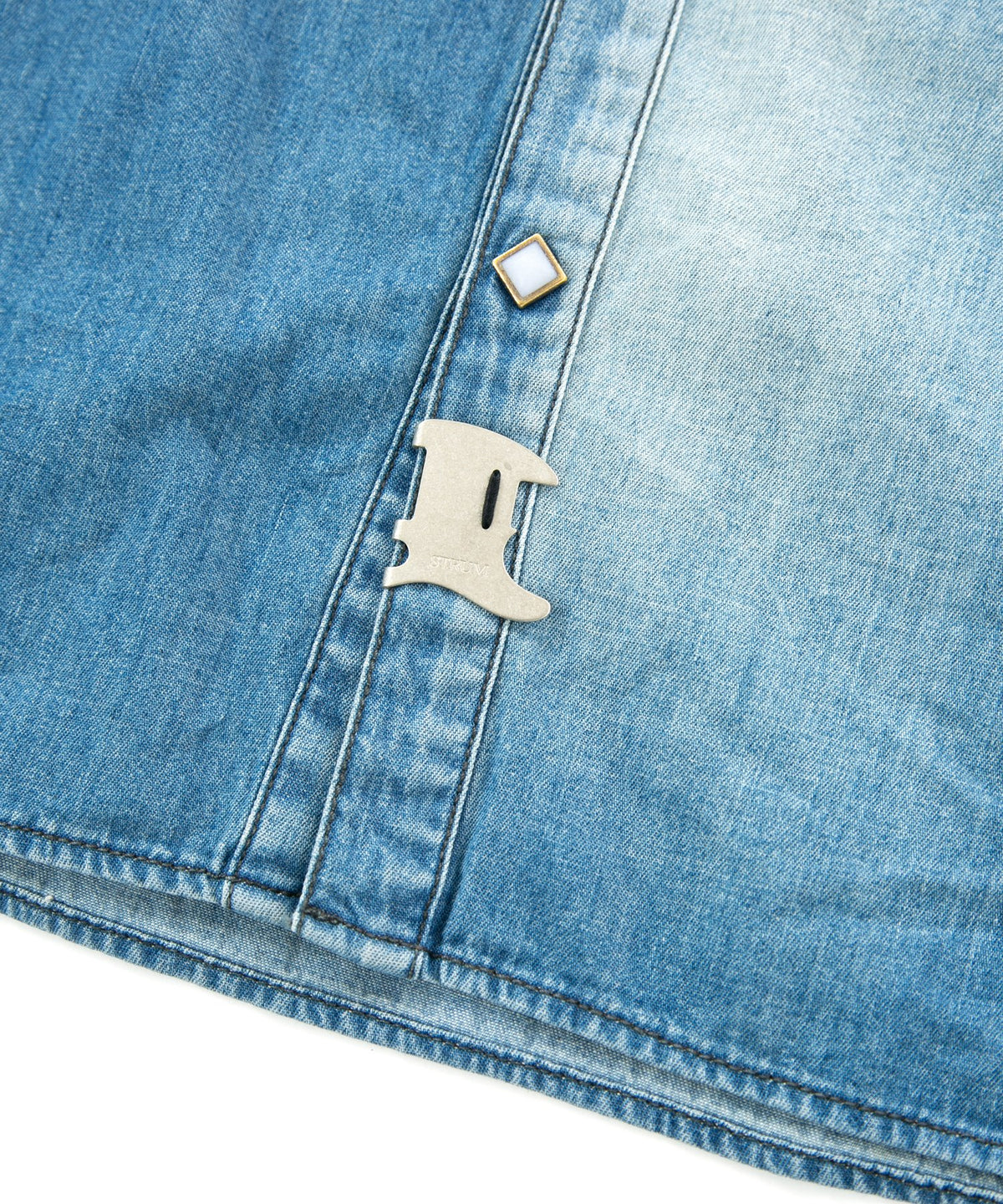 5.3oz Organic Cotton Denim "TRAVIS" Long Sleeved Western shirt / INDIGO