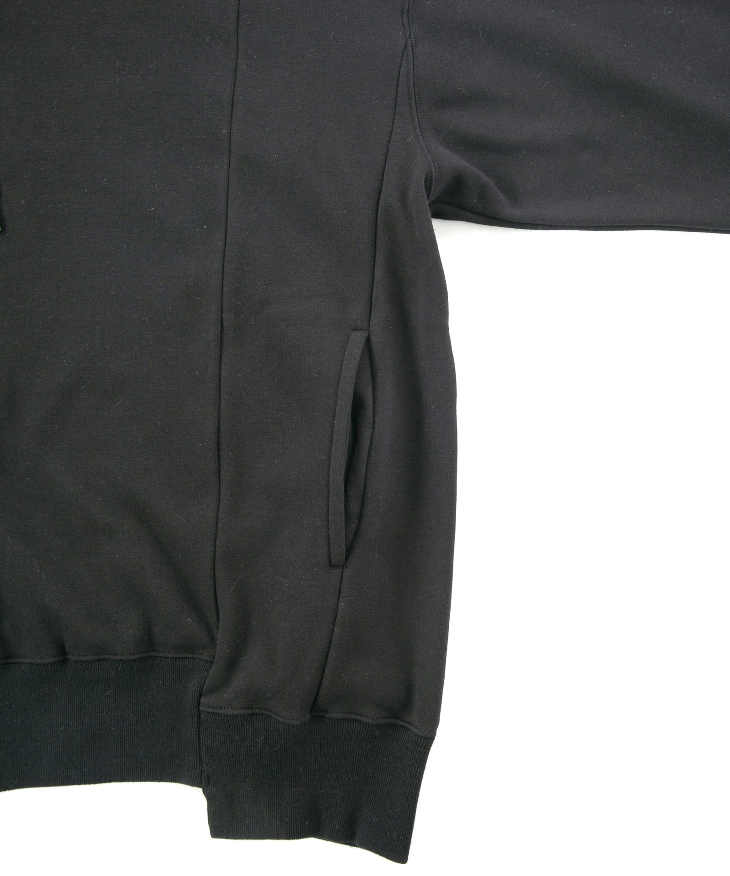 Load image into Gallery viewer, Stretch Cotton Polyester Knit Backside Velor finish High neck Hoodie - BLACK