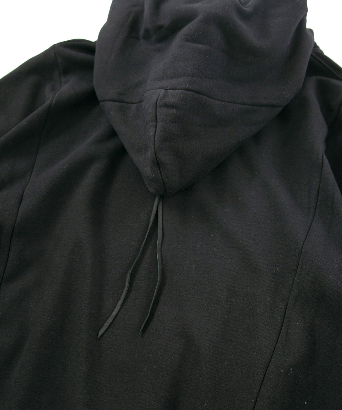 Stretch Cotton Polyester Knit Backside Velor finish High neck Hoodie - BLACK