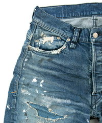 12.5oz オーガニックコットン ストレッチデニム 1977 レギュラーストレート 100年加工 - INDIGO