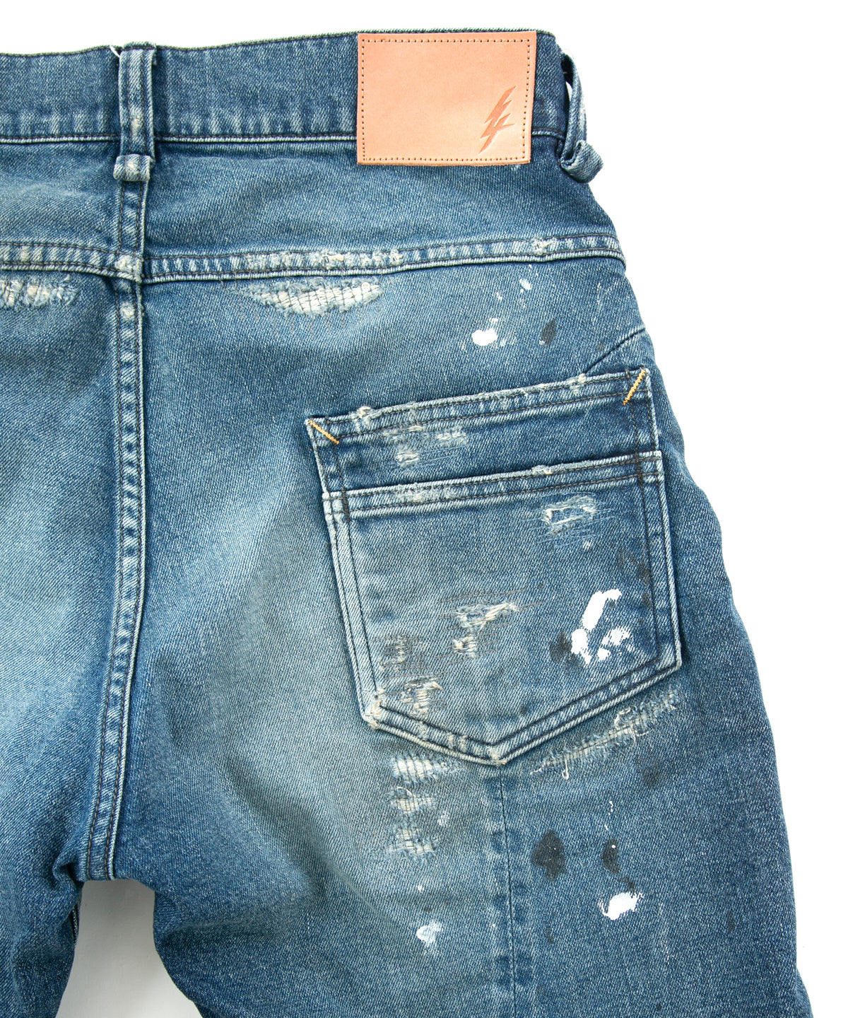 12.5oz オーガニックコットン ストレッチデニム 1977 レギュラーストレート 100年加工 - INDIGO