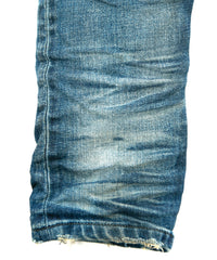 12.5oz Organic Cotton Stretch Denim Skinny Jeans HARD USED PROCESSING - INDIGO