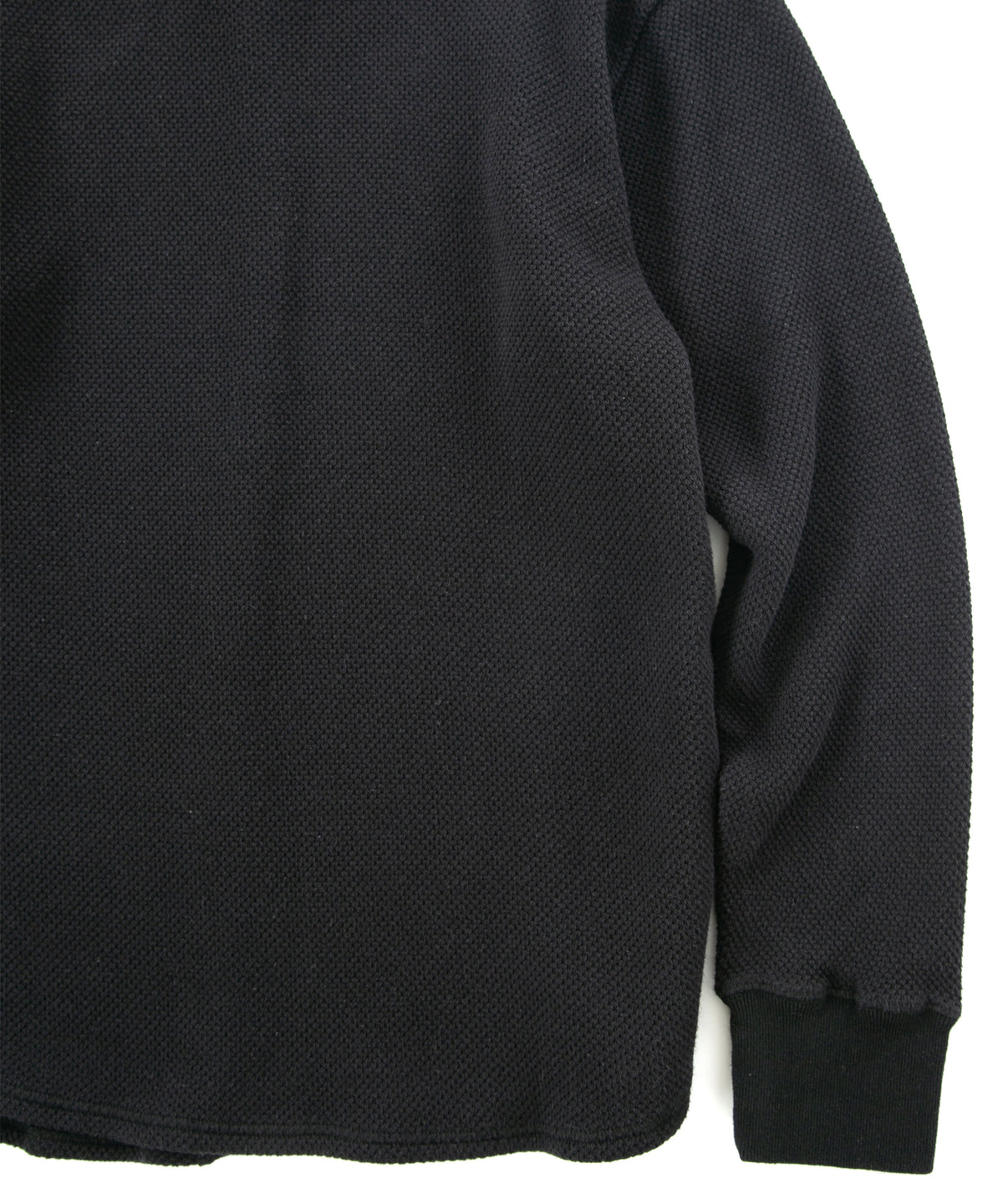 ローゲージストレッチ カノコダブル ジャージ T シャツ - BLACK