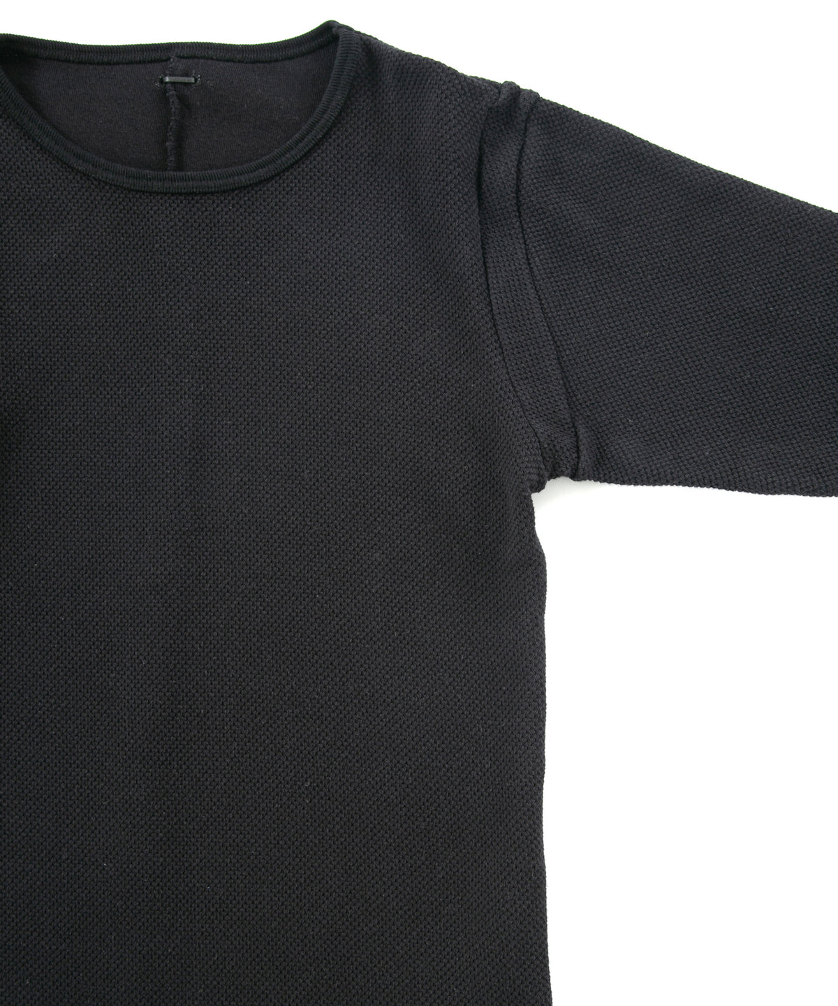 ローゲージストレッチ カノコダブル ジャージ T シャツ - BLACK