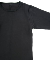 ローゲージストレッチ カノコダブル ジャージ T シャツ - BLACK