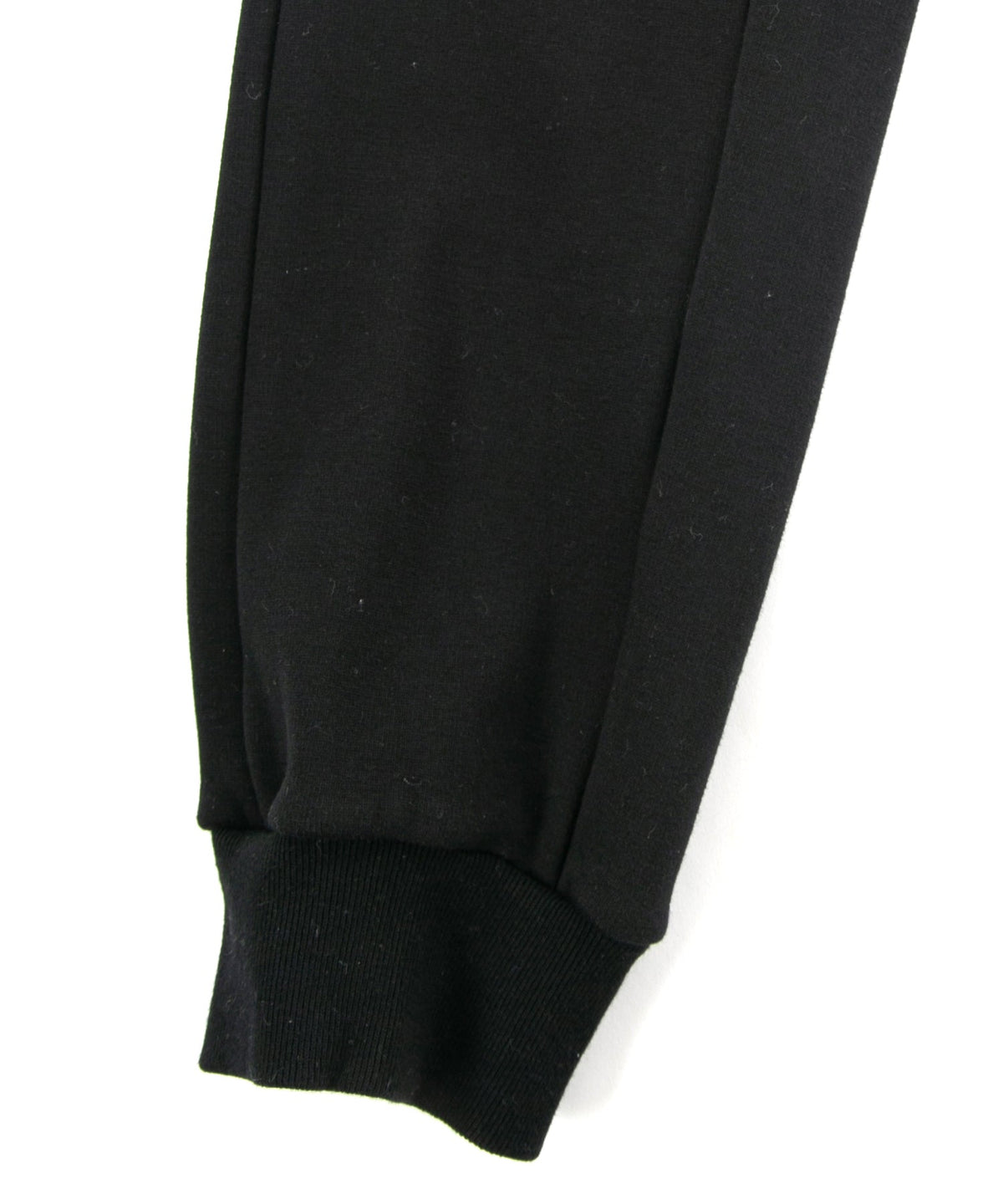 ストレッチコットンポリ ベロア加工ニット スエットパンツ - BLACK